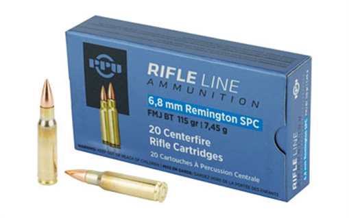 Picture of PPU Standard Rifle 6.8mmRemSPC 115gr Full Metal Jacket Boat Tail 20 Per Box/50 Case PP68F