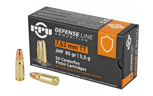 Picture of Prvi Partizan Handgun Defense, 7.62X25 Tokarev, 85Grain, Jacketed Hollow Point, 50 Round Box PPD7T