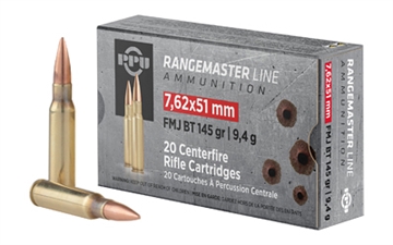 Picture of PPU Rangemaster 7.62x51mmNATO 145gr Full Metal Jacket Boat Tail 20 Per Box/25 Case PPRM762