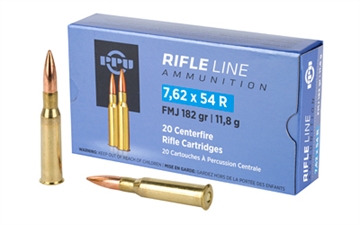 Picture of PPU Metric Rifle 7.62x54mmR 182gr Full Metal Jacket Boat Tail 20 Per Box/10 Case PP76254F