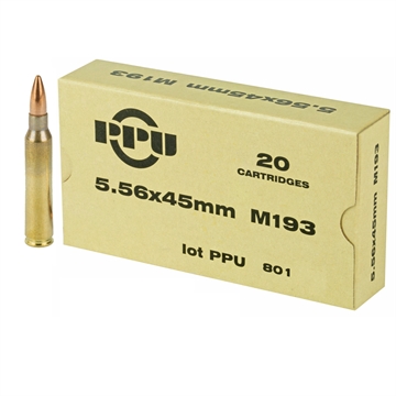 Picture of PPU Metric Rifle 5.56x45mmNATO 55gr Full Metal Jacket Boat Tail 1000 Per Box/1 Case PPRM556B