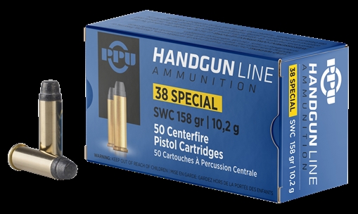 Picture of PPU Handgun 38Special 158gr Semi Wadcutter 50 Per Box/10 Case PPH38SS
