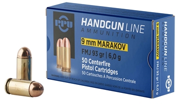 Picture of PPU Handgun 9x18Makarov 93gr Full Metal Jacket 50 Per Box/20 Case PPH9MF
