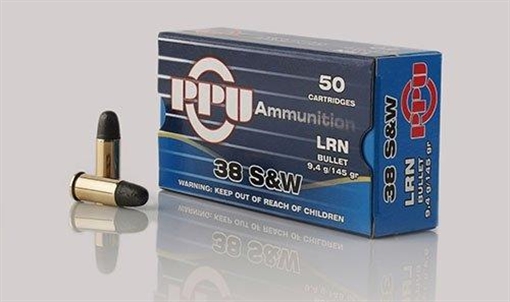 Picture of PPU Handgun Ammunition .38 S&W 145 gr LRN 689 fps 50/ct PPH38SW