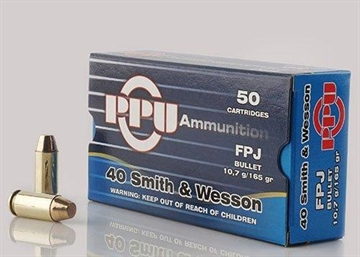 Picture of PPU Handgun 40S&W 165gr Flat Point Jacketed 50 Per Box/10 Case PPH40F