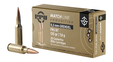 Picture of PPU MATCH RIFLE AMO 6.5 GRENDAL 120GR FMJBT 20RD ( 50 BOXES PER CASE) PPM6G