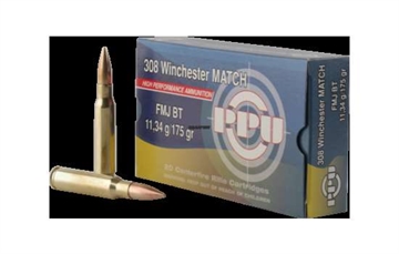 Picture of PPU MATCH RIFLE AMO 308 WIN 175GR HPBT 20RD (10 BOX CASE) PPM3084