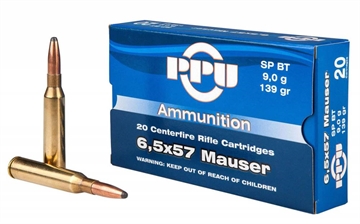 Picture of PPU METRIC RIFLE AMO 6.5X57 MAUSER 139GR SPBT 20RD (10 BOXES PER CASE) PP6M 8605003812739