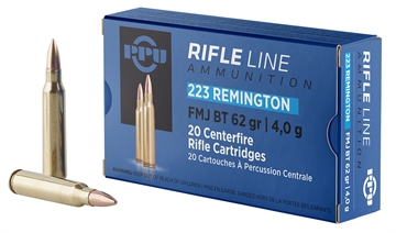 Picture of PPU Standard Rifle 223Rem 62gr Full Metal Jacket Boat Tail 20 Per Box/50 Case PP223F2