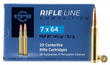 Picture of PPU Metric Rifle 7x64mm Brenneke 140 gr Pointed Soft Point Boat Tail (PSPBT) 20 Bx/ 10 Cs PP764