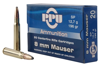 Picture of PPU Metric Rifle 8mmMauser 196gr Soft Point 20 Per Box/10 Case PP8S