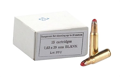 Picture of PPU Blank Ammo 7.62x39mm 15 Per Box/96 Case PPB739