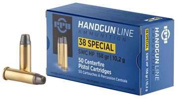 Picture of PPU Handgun 38Special 158gr Semi Wadcutter Hollow Point 50 Per Box/10 Case PPH38SH