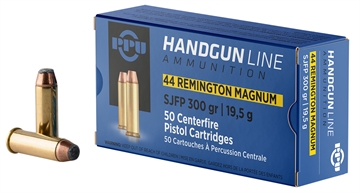 Picture of PPU Handgun 44RemMag 300gr Semi Jacketed Flat Point 50 Per Box/10 Case PPH44MF