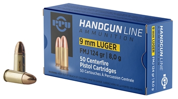 Picture of PPU Handgun 9mmLuger 124gr Full Metal Jacket 50 Per Box/20 Case PPH9F2