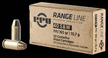 Picture of PPU PPR40 Range 40 S&W 165 gr Flat Point Jacketed 50 Bx/ 10 Cs PPUAPPR40