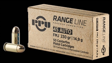 Picture of PPU PPR45 Range 45 ACP 230 gr Full Metal Jacket 50 Bx/ 10 Cs PPUAPPR45