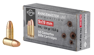 Picture of PPU Rangemaster Ammunition 9mm Luger 124gr FMJ 1263 fps 1000/ct (Metal Can) PPRM9M