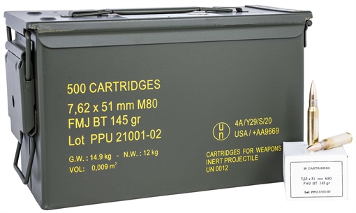 Picture of PPU Rangemaster 7.62x51mmNATO 145gr Full Metal Jacket Boat Tail/500rds *Sold by Case *Includes Metal Can PPRM762M