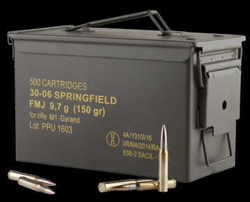 Picture of PPU Standard Rifle 30-06Springfield 150gr Full Metal Jacket/500rds *Sold by Case *Includes Metal Can PP3006GMC
