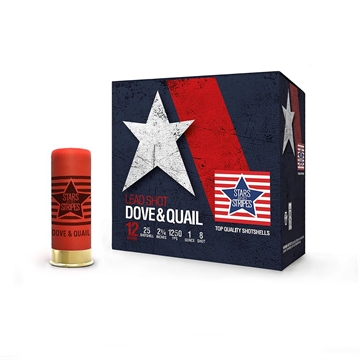 Picture of PPU Stars & Stripes Dove & Quail Shotshells 12ga 2-3/4'' 1 oz 1250 fps #8 25/ct CDQ12808