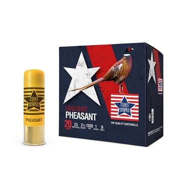 Picture of PPU Stars & Stripes Pheasant Load Shotshells 20ga 2-3/4'' 1oz 1300 fps #6 25/ct CP92806