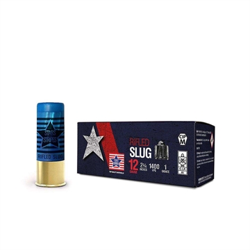 Picture of PPU Stars & Stripes Rifled Slug Shotshells 12ga 2-3/4'' 1oz 1400fps Slug 10/ct CSLUG28