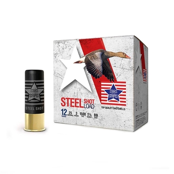 Picture of PPU Stars & Stripes Steel Shotshell 12ga 3'' 1-1/8 oz 1500 fps #BB 25/ct CS33220