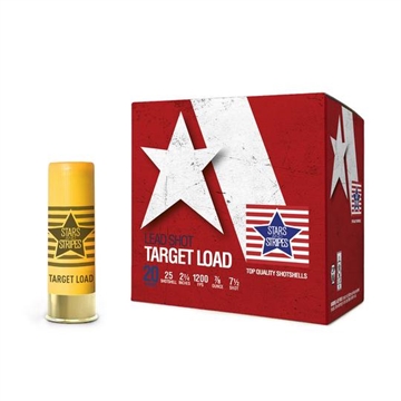 Picture of PPU Stars & Stripes Target Shotshells 20ga 2-3/4" 7/8oz 1200 fps #7.5 25/ct CT82475