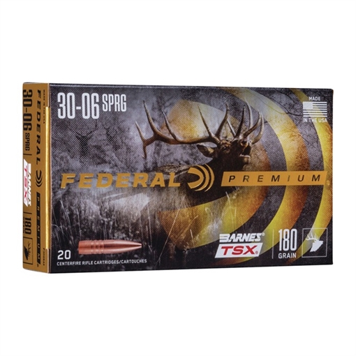 Picture of Federal Premium 30-06Springfield 180gr Barnes TSX 20 Per Box/10 Case P3006AE