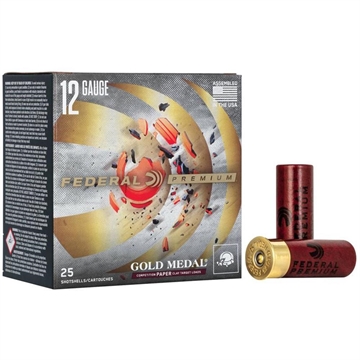 Picture of Federal GOLD MEDAL PAPER 12 GAUGE 2-3/4'' 1OZ #8 SHOT 1180 FPS 25/BOX GMT175 8