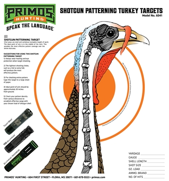 Picture of Primos Patterning Turkey Hanging Paper Targets, For Use With Shotgun 10.75" x 11.50" Multi-Color 12 PK 6041