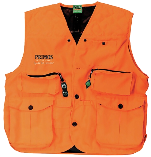 Picture of Primos Gunhunter's Hunting Vest Large Blaze Orange Features Compass & LED Light 65702