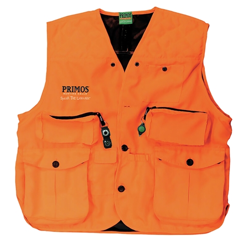 Picture of Primos Gunhunter's Hunting Vest 2XL Blaze Orange Features Compass & LED Light 65704