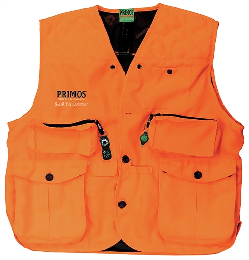 Picture of Primos Gunhunter's Hunting Vest 3XL Blaze Orange Features Compass & LED Light 65705