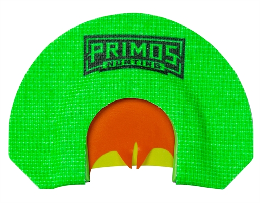 Picture of Primos The Lucy Diaphragm Call Triple Reed Turkey Hen Sounds Attracts Turkey Green Plastic Bat Cut PS1267