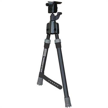Picture of Primos Trigger Stick Bipod made of Steel with Black & Gray Finish, QD Swivel Stud Attachment Mount Type & Short Height (Clam Package) 65825