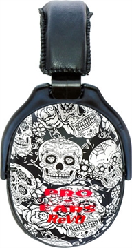 Picture of Pro Ears ReVO Passive Muff 26 dB Over the Head Black w/Skull Pattern Youth 1 Pair PE26UY006