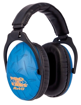 Picture of Pro Ears ReVO Passive Muff 26 dB Over the Head Black w/Blue Diamond Plate Pattern Youth 1 Pair PE26UY010