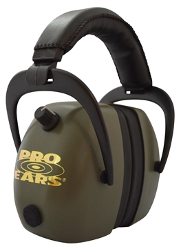 Picture of Pro Ears Gold II 30 Electronic Muff 30 dB Over the Head Black/Green Adult 1 Pair PEG2RMG