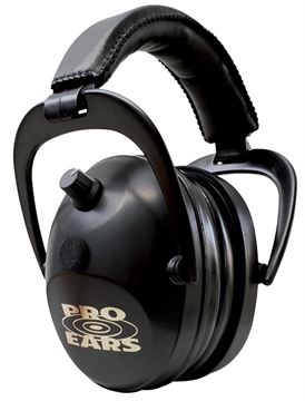 Picture of Pro Ears Gold II 26 Electronic Muff 26 dB Over the Head Black/Gold Adult 1 Pair PEG2SMB