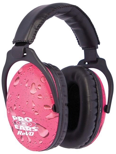 Picture of Pro Ears ReVO Passive Muff 26 dB Over the Head Black w/Pink Rain Pattern Youth 1 Pair PE26UY016