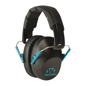 Picture of Walkers Game Ear PRO-LOW PROFILE FOLDING MUFF BLACK/TEAL GWP-FPM1-BKTL
