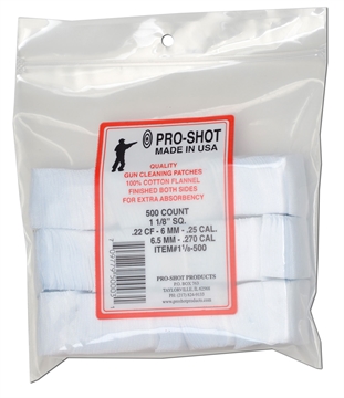 Picture of Pro-Shot Cleaning Patches .22/ .270 Cal 1.125" Square Cotton Flannel 500 Pack 118500