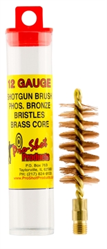 Picture of Pro-Shot Bore Brush 12 Gauge Shotgun #5/16-27 Thread Bronze Bristles Looped Tip Brass Core 12S