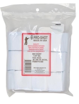 Picture of PRO-SHOT 13/4IN SQUARE PATCHES - 6MM BENCHREST/7MM TO .38 CAL. - 500 COUNT 13/4-500 13/4-500 134500