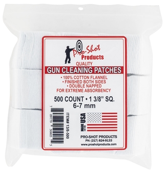 Picture of Pro-Shot Cleaning Patches 6mm/7mm 1.38" Cotton Flannel 500 Per Pkg 138500