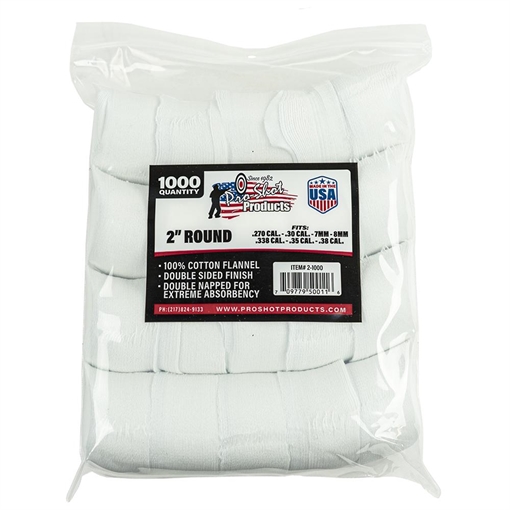 Picture of PRO-SHOT 2IN ROUND PATCHES - .270 CAL. TO .38 CAL. - 1000 COUNT 2-1000