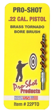 Picture of Pro-Shot Tornado Bore Brush .22 Cal Pistol #8-32 Thread Brass Spiral Wound Loop 22PTO