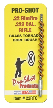 Picture of Pro-Shot Tornado Bore Brush .22/ .223/ 5.56mm Cal Rifle #8-32 Thread Brass Spiral Wound Loop 22RTO